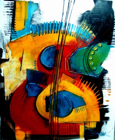 Pintura titulada "MEXICAN GUITAR" por Sonja Brzak, Obra de arte original, Oleo