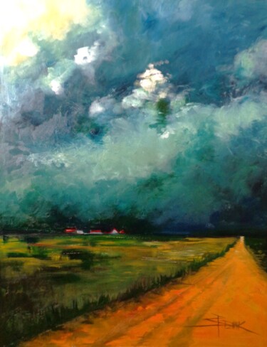 Pintura titulada "YELLOW BIG ROAD" por Sonja Brzak, Obra de arte original, Oleo