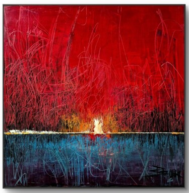 Peinture intitulée "BURNING WORLD" par Sonja Brzak, Œuvre d'art originale, Huile