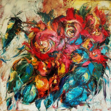 Schilderij getiteld "BOUQUET II" door Sonja Brzak, Origineel Kunstwerk, Olie