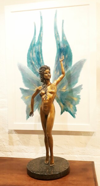 Skulptur mit dem Titel "Comfortable in my s…" von Sonja Smeyers, Original-Kunstwerk, Bronze