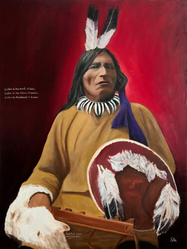 Painting titled "Fool Bull. Sioux Me…" by Sonny Andersson, Original Artwork, Oil