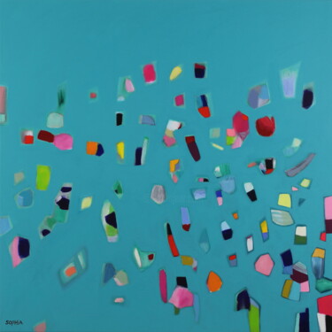 Painting titled "Confetti" by Sophia Heeres, Original Artwork, Acrylic Mounted on Aluminium