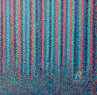 Картина под названием "Blue harmony - tabl…" - Sophie Artinian, Подлинное произведение искусства, Масло Установлен на Деревя…