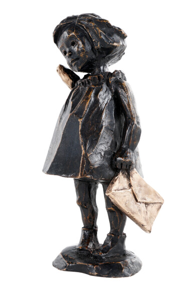 Escultura titulada "La petite messagère" por Sophie Barut, Obra de arte original, Bronce