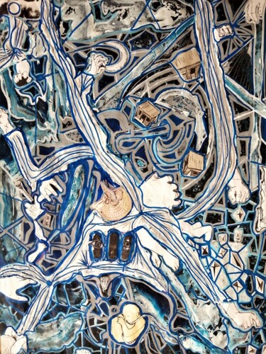 Collagen mit dem Titel "Organique III - Sop…" von Sophie Bazy, Original-Kunstwerk, Acryl