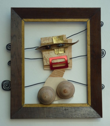 Escultura intitulada "95D" por Sophie Canu, Obras de arte originais, Madeira