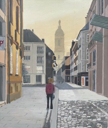 Peinture intitulée "La ville est à moi" par Sophie Cousineau, Œuvre d'art originale, Huile