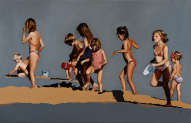 Pintura titulada "Farandole d'enfants" por Sophie Couturier, Obra de arte original, Oleo
