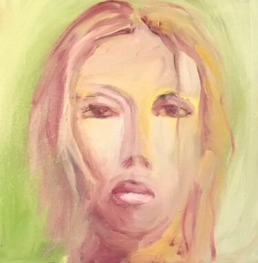 Painting titled "face à face" by Sophie De Ruays, Original Artwork, Oil Mounted on Wood Stretcher frame