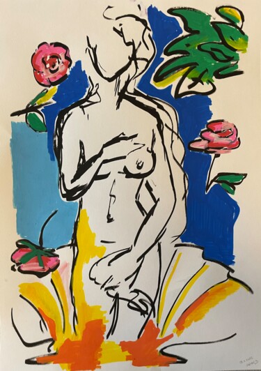 Картина под названием "Venus" - Sophie Debrade, Подлинное произведение искусства, Маркер