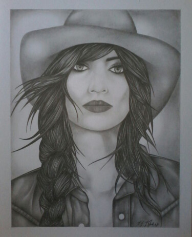 Drawing titled "Cowgirl." by Sophie Dumont (heavenly), Original Artwork, Graphite