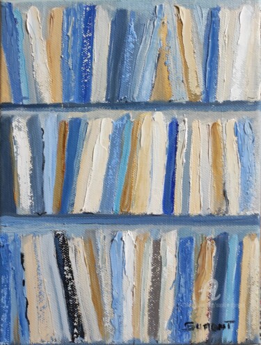 Painting titled "la petite bibliothè…" by Sophie Dumont, Original Artwork, Oil