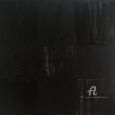 「carbone」というタイトルの絵画 Sophie Dumontによって, オリジナルのアートワーク, オイル ウッドストレッチャーフレームにマウント