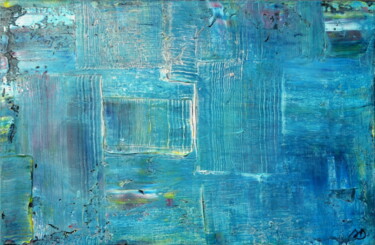 「"Blue"」というタイトルの絵画 Sophie Duplainによって, オリジナルのアートワーク, アクリル ウッドストレッチャーフレームにマウント