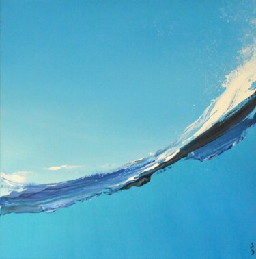 제목이 ""Water" 3"인 미술작품 Sophie Duplain로, 원작, 아크릴 나무 들것 프레임에 장착됨