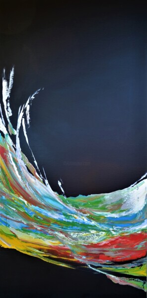 Painting titled ""Surf"" by Sophie Duplain, Original Artwork, Acrylic Mounted on Wood Stretcher frame
