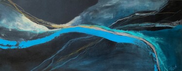 Ζωγραφική με τίτλο "Paysage imaginaire" από Sophie Gaiardo, Αυθεντικά έργα τέχνης, Ακρυλικό Τοποθετήθηκε στο Ξύλινο φορείο σ…