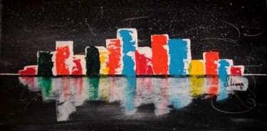 Картина под названием "Skyline" - Sophie Lecesne, Подлинное произведение искусства, Акрил