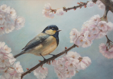 제목이 "Spring Melody"인 미술작품 Sophie Marts로, 원작, 파스텔 나무 들것 프레임에 장착됨