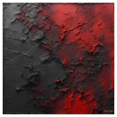 Цифровое искусство под названием "Rouge et noir 1" - Sophie Nigen, Подлинное произведение искусства, Изображение, сгенериров…
