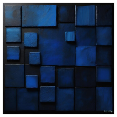 Цифровое искусство под названием "Bleu 3" - Sophie Nigen, Подлинное произведение искусства, Изображение, сгенерированное ИИ