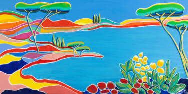 绘画 标题为“Cap au sud, joli rê…” 由Sophie Petetin, 原创艺术品, 丙烯 安装在木质担架架上