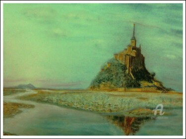 Disegno intitolato "La Baie du Mont-Sai…" da Sophie Tellier, Opera d'arte originale, Pastello