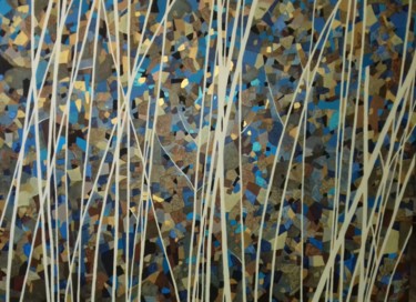 Peinture intitulée "Bambous d'automne" par Sophie Cantou, Œuvre d'art originale, Acrylique