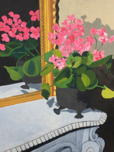 Painting titled "Begonia Gloire de L…" by Sophie Cordery, Original Artwork, Acrylic