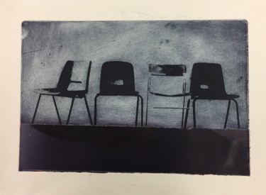 Printmaking titled "Four Chairs" by Sophie Cordery, Original Artwork, Etching