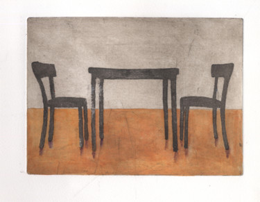 Gravures & estampes intitulée "Table and Chairs" par Sophie Cordery, Œuvre d'art originale