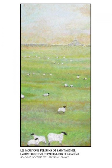 Peinture intitulée "LES MOUTONS DE SAIN…" par Sophie Lambert, Œuvre d'art originale, Huile