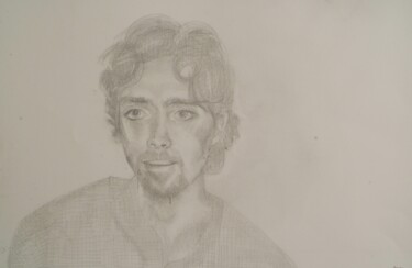 Drawing titled "Portrait masculin" by Sophie Maillard (Sophie Mai), Original Artwork, Pencil