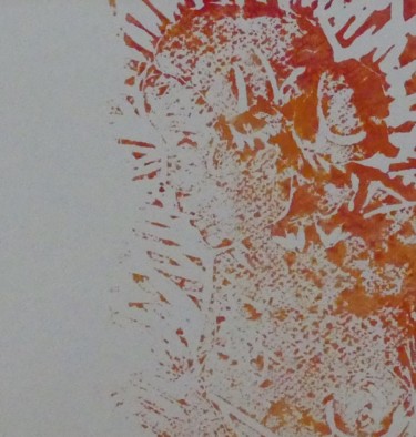 Estampas & grabados titulada "Silhouette orange" por Sophie Maillard (Sophie Mai), Obra de arte original, Xilografía