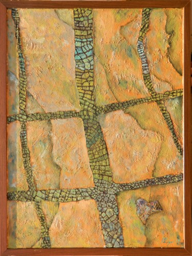 Peinture intitulée "Friction-and-erosion" par Sorin Niculae Lazar, Œuvre d'art originale, Huile Monté sur Panneau de bois