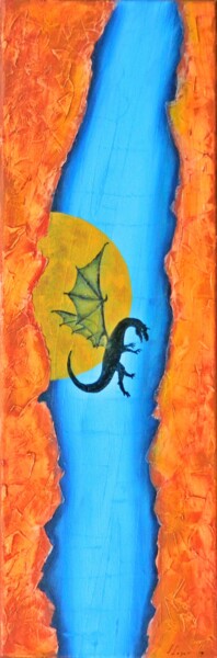 Pintura intitulada "Dragon's nest" por Sorin Niculae Lazar, Obras de arte originais, Óleo Montado em Armação em madeira