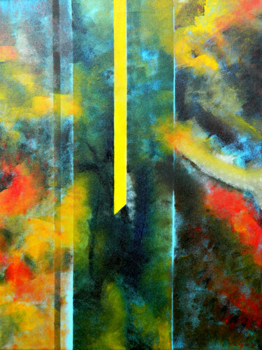 Pittura intitolato "Yellow kerf" da Sorin Niculae Lazar, Opera d'arte originale, Olio Montato su Telaio per barella in legno