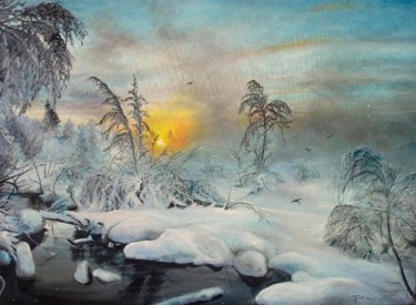 Картина под названием "After Winter Storm" - Sorinapostolescu, Подлинное произведение искусства, Масло