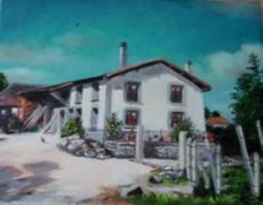 Painting titled "Farm in France , Le…" by Sorinapostolescu, Original Artwork, Oil