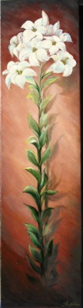 Pintura intitulada "Lilies" por Sorinapostolescu, Obras de arte originais, Óleo