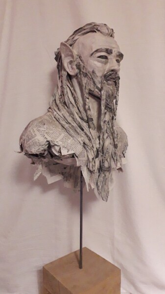 Скульптура под названием "L'elfe noir" - Philippe Sottile, Подлинное произведение искусства, Бумага