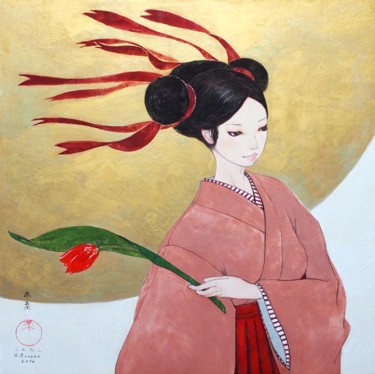 Pittura intitolato "Gekka Ichirin ( Une…" da Souske, Opera d'arte originale, Altro