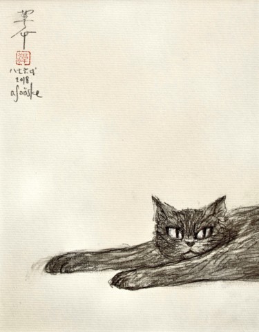 Dessin intitulée "neco ( chat ) 26780…" par Souske, Œuvre d'art originale, Fusain