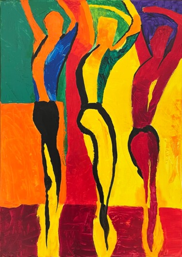 Malarstwo zatytułowany „Tango Colorful” autorstwa Sp.Art, Oryginalna praca, Akryl Zamontowany na Drewniana rama noszy