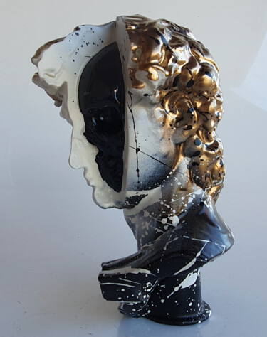 Scultura intitolato "David skull Michel-…" da Spaco, Opera d'arte originale, Acrilico