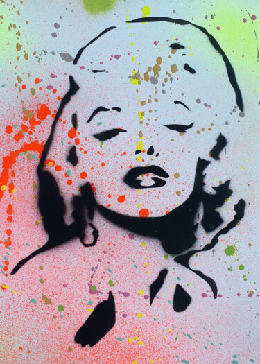"SPACO Marilyn MONRO…" başlıklı Tablo Spaco tarafından, Orijinal sanat, Sprey boya
