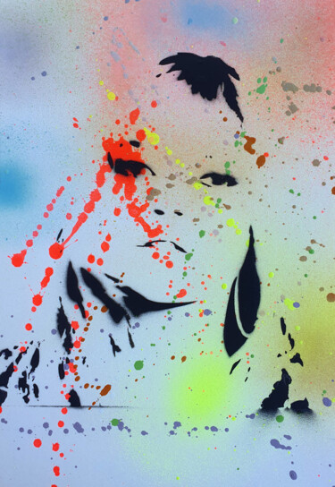 Painting titled "SPACO Kate MOSS  po…" by Spaco, Original Artwork, Spray paint