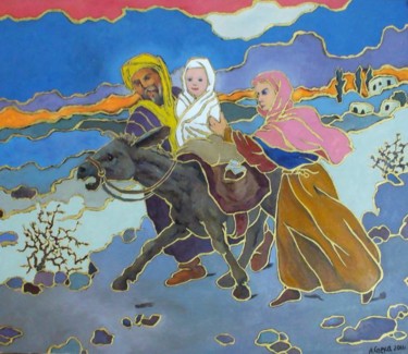 Pittura intitolato "Бегство в Египет" da Anatoly, Opera d'arte originale, Olio