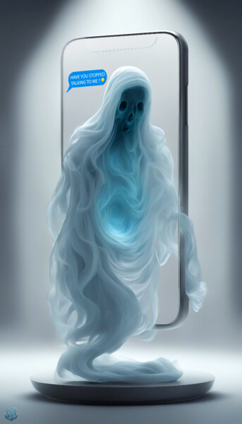 Digital Arts titled "You got ghosted" by Spik3, Original Artwork, Digital Painting